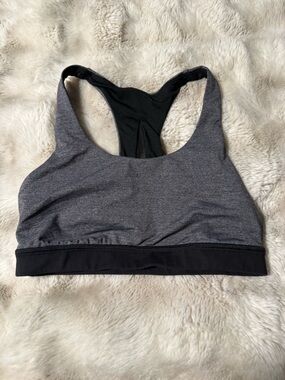 Lululemon Gray & Black Racerback Sports Bra